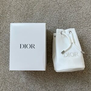 Dior White Drawstring Pouch and Sample Set Brand New with Box NWT